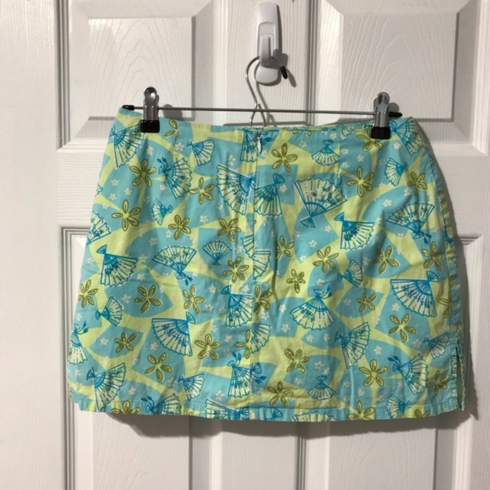 Lilly Pulitzer Mini Skirt Cotton Fans Floral - Picture 5 of 5